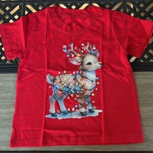 1209. 🎉🎄Toddler Girl Short Sleeve Festive Christmas Shirt